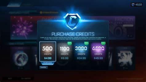 Purchase Screen in Rocket League