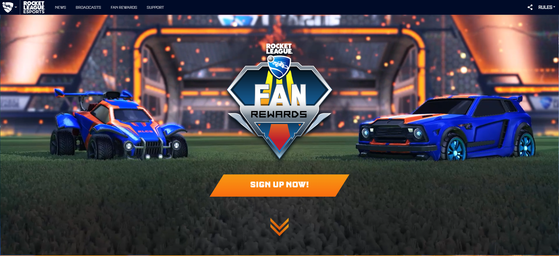 Rocket League Fan Rewards Home Page