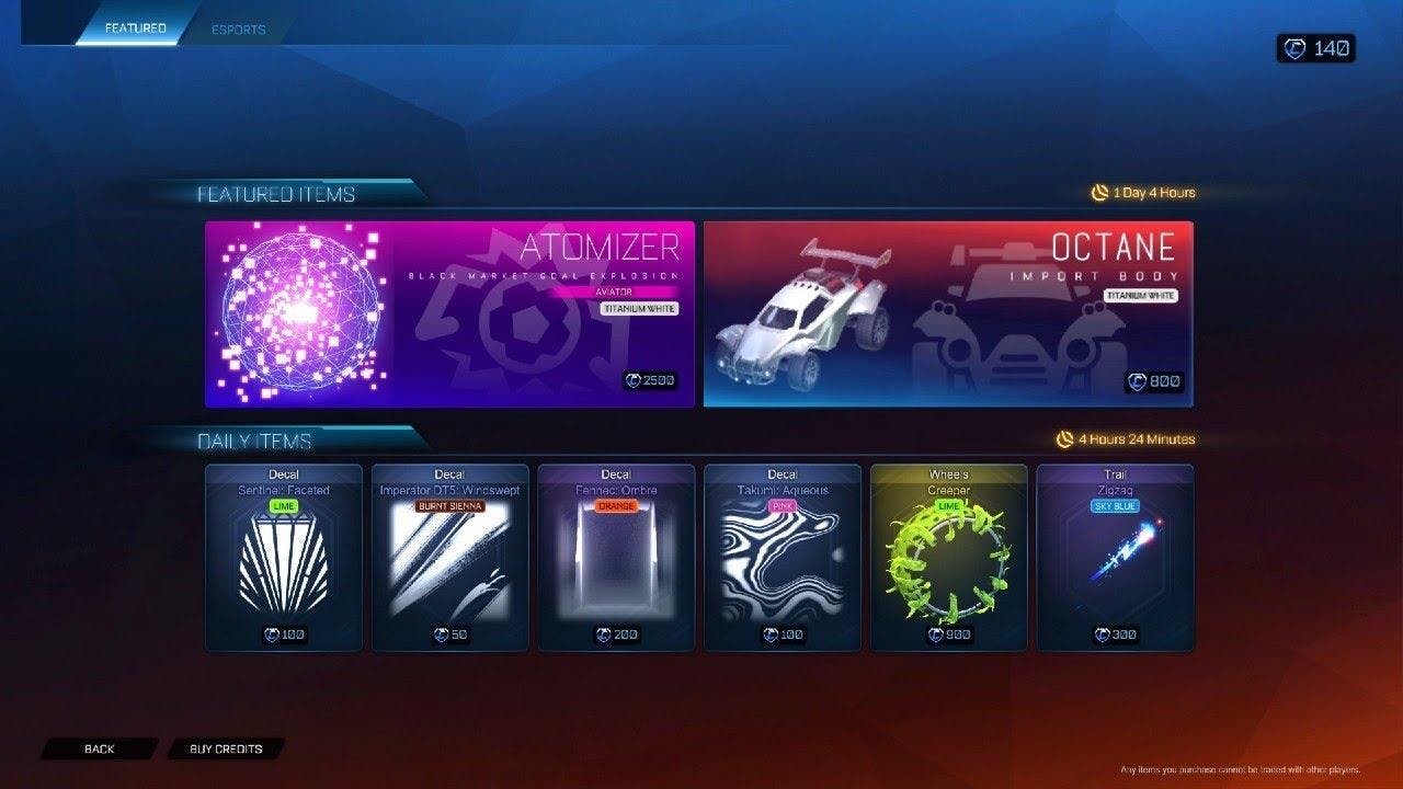 Titanium White Octane in the Rocket League Shop